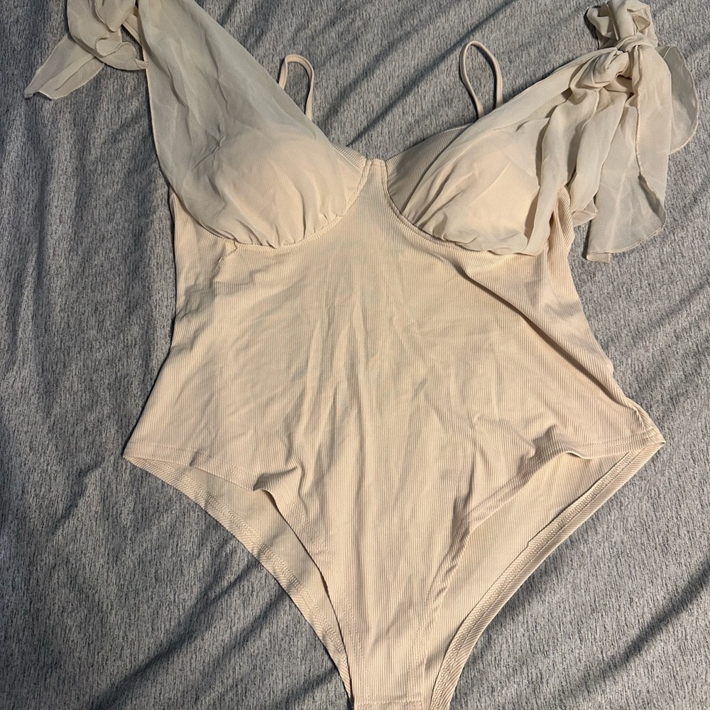 Elegant Cream Bodysuit plus size 2xl